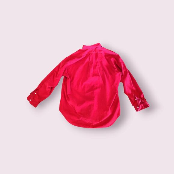 Vintage 90's Ralph Lauren Men's Shirt XL Red Corduroy Blake Button Down Cotton - Picture 4 of 9